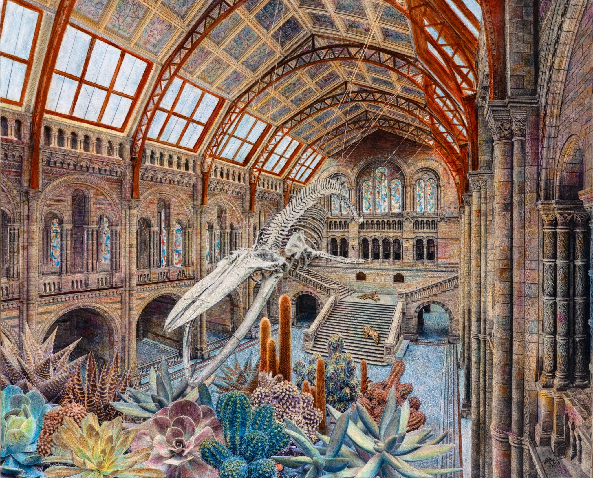 The interior of the Natural History Museum in London.